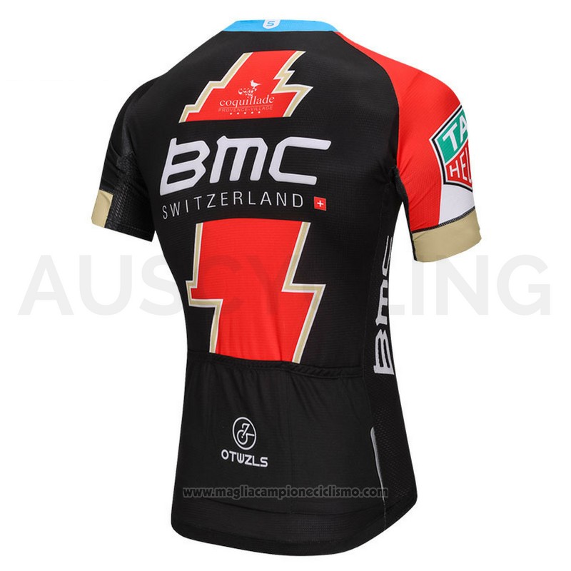 2018 Abbigliamento Ciclismo BMC Nero e Rosso Manica Corta e Salopette
